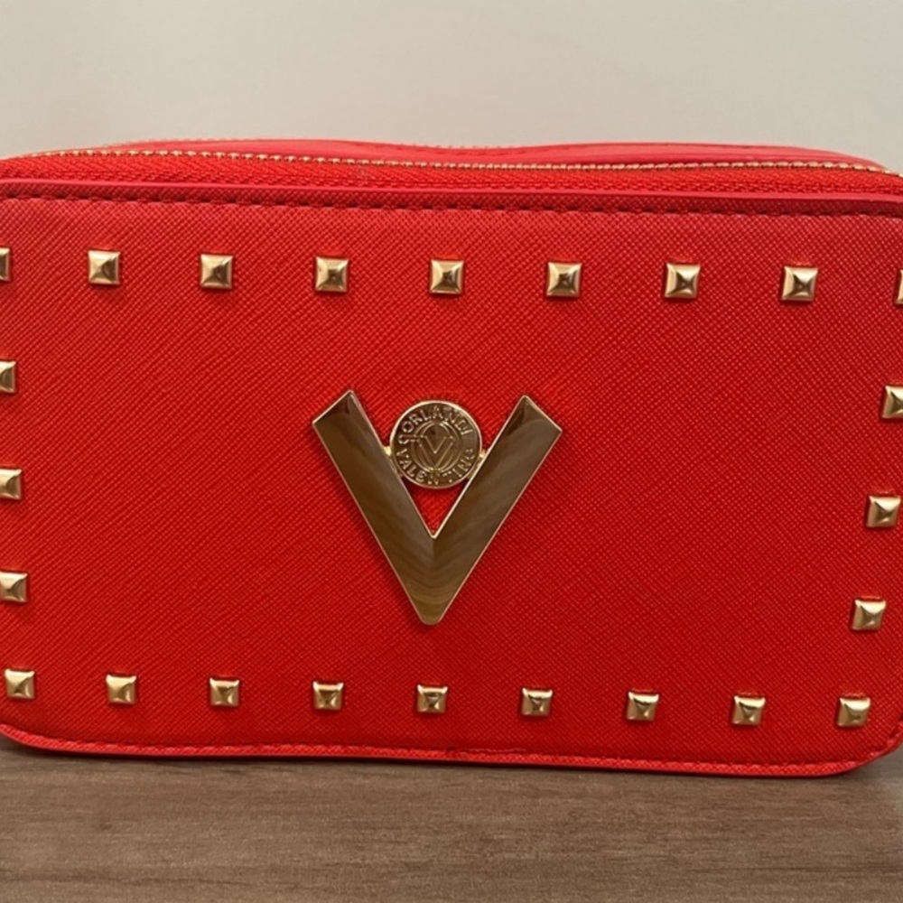 Valentino Orlandi Red Crossbody Bag with Gold Studs - Picture 2 of 3